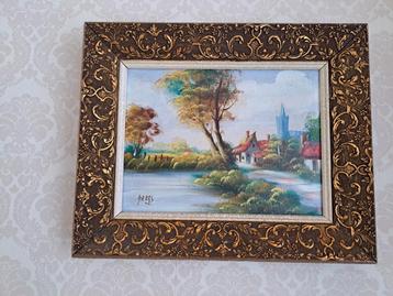 Schilderij met Gouden Lijst beschikbaar voor biedingen