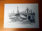 Pentekening 'Brug van Alexandre III' in Parijs, Ophalen of Verzenden