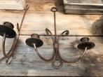 Hang kandelaar 2 stuks ijzer brocante, Huis en Inrichting, Woonaccessoires | Kandelaars en Kaarsen, Ophalen of Verzenden, Gebruikt