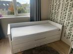 BOPITA - BED - BEDBANK 90X200 - NARBONNE, Ophalen, 90 cm, Eenpersoons, Wit