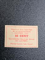 Luciferetiket sluitzegel 16 cent rood, Ophalen of Verzenden, Gebruikt