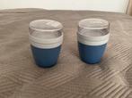 2 blauwe Mepal yoghurt bekers, Ophalen of Verzenden, Zo goed als nieuw, Blauw, Beker of Kan