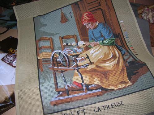Scheepjes borduurpakket stramien La Fileuse J.F. Millet, Hobby en Vrije tijd, Borduren en Borduurmachines, Nieuw, Borduurpakket