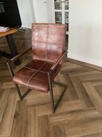 Eetkamerstoelen set van 6 stuks, Huis en Inrichting, Stoelen, Ophalen, Gebruikt, Bruin, Metaal