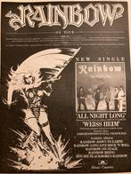 Paginagrote A3 advertentie RAINBOW All Night Long tour, Ophalen of Verzenden