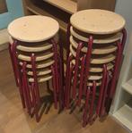 13x vintage schoolkrukjes, krukken, rood, Huis en Inrichting, Krukjes, Ophalen, Gebruikt, Hout
