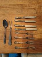 Antiek verzilverd bestek met initialen, Antiek en Kunst, Antiek | Bestek, Ophalen of Verzenden