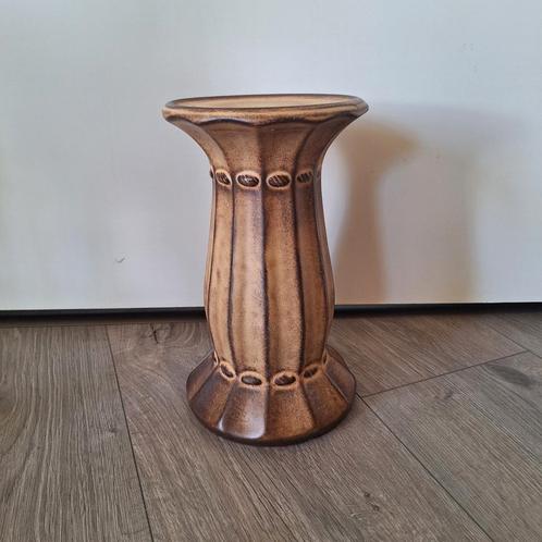Vintage keramieken planten zuil bruin/beige 25 cm., Huis en Inrichting, Woonaccessoires | Zuilen en Pilaren, Zo goed als nieuw