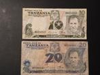 Tanzania 10 & 20 shillings 1978 VF, Postzegels en Munten, Bankbiljetten | Afrika, Ophalen of Verzenden, Tanzania