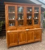 Teak Buffetkast Vitrinekast wandmeubel, 200 cm of meer, Massief Teak, Nieuw, Ophalen of Verzenden