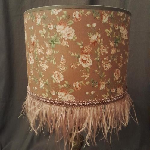 Zeer unieke vintage boudoir burlesque schemerlamp roze goud, Huis en Inrichting, Lampen | Lampenkappen, Zo goed als nieuw, 50 cm of meer