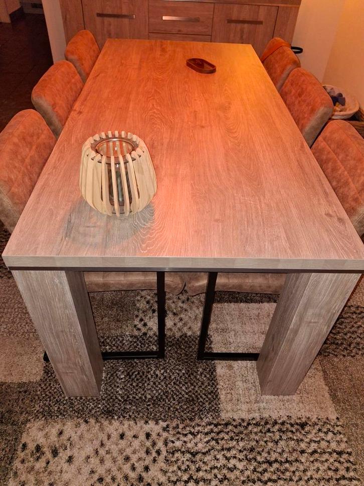 Eetkamertafel met 6 stoelen, Huis en Inrichting, Tafels | Eettafels, Zo goed als nieuw, 50 tot 100 cm, 150 tot 200 cm, Rechthoekig