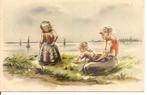 Marken Meisje met 2 jongens, Ophalen of Verzenden, 1940 tot 1960, Ongelopen, Noord-Holland