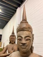 2 antieke Bali danseressen hout groot 155cm hoog, Ophalen