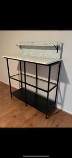 Marmer blad met onderstel, Huis en Inrichting, Ophalen of Verzenden, Zo goed als nieuw, 25 tot 50 cm, Rechthoekig