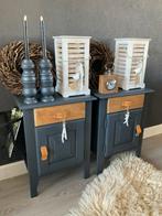 Nachtkastjes Grey & Wood & Tuigleer, Huis en Inrichting, Ophalen of Verzenden, Zo goed als nieuw