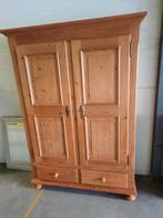 Grenen kledingkast  met 4 legplanken en 2 laden, Huis en Inrichting, Ophalen, Gebruikt, 100 tot 150 cm, 25 tot 50 cm