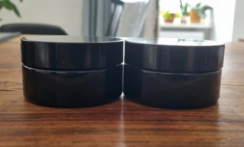 2 Cosmeticapotten 100 ml met deksel - Miron violetglas, Diversen, Verpleegmiddelen, Nieuw, Ophalen of Verzenden