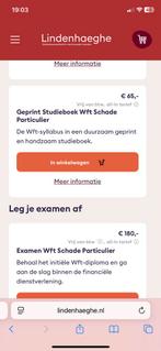 Te koop gevraagd studie boek wft schade particulier, Twee personen, Cadeaubon, Overige typen