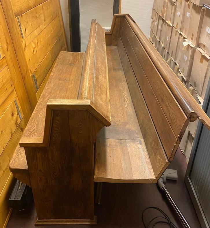 Authentieke houten kerkbank, Antiek en Kunst, Antiek | Meubels | Stoelen en Banken, Ophalen