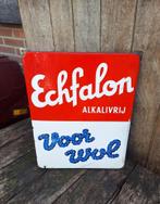 Mooi emaille bord van Echfalon Alkalivrij voor wol🧶, Verzamelen, Reclamebord, Gebruikt, ., Ophalen of Verzenden
