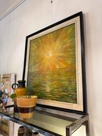 Vintage kunstwerk schilderij sunburst 1979, Antiek en Kunst, Kunst | Schilderijen | Abstract, Ophalen of Verzenden