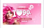 2 kaartjes voor  i love 90’s feest in Landvast, Tickets en Kaartjes