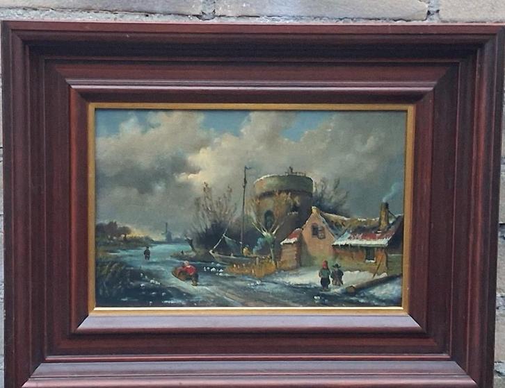 naar. A. Schelfhout. Eikenhout paneel. Ca 1945. 45/35 cm., Antiek en Kunst, Kunst | Schilderijen | Klassiek, Ophalen