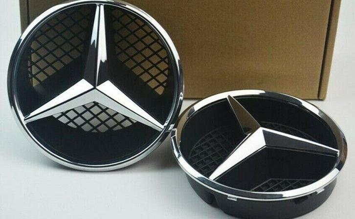 Mercedes Ster Chroom Logo Grill Embleem W420 W447 W906 W439, Auto-onderdelen, Carrosserie en Plaatwerk, Bumper, Mercedes-Benz