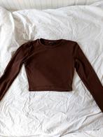 Choco bruine lange mouw crop top, Kleding | Dames, Truien en Vesten, Maat 34 (XS) of kleiner, Ophalen of Verzenden, Bruin, Zo goed als nieuw