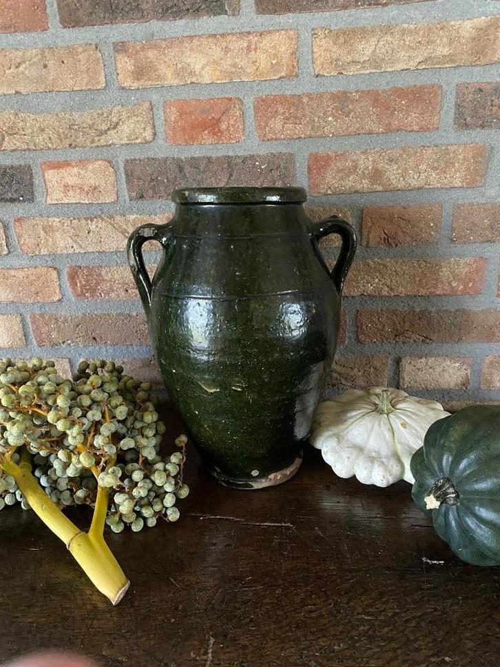 Brocante oude olijfpot, hoogte 29,5 cm, Antiek en Kunst, Antiek | Keramiek en Aardewerk, Ophalen of Verzenden