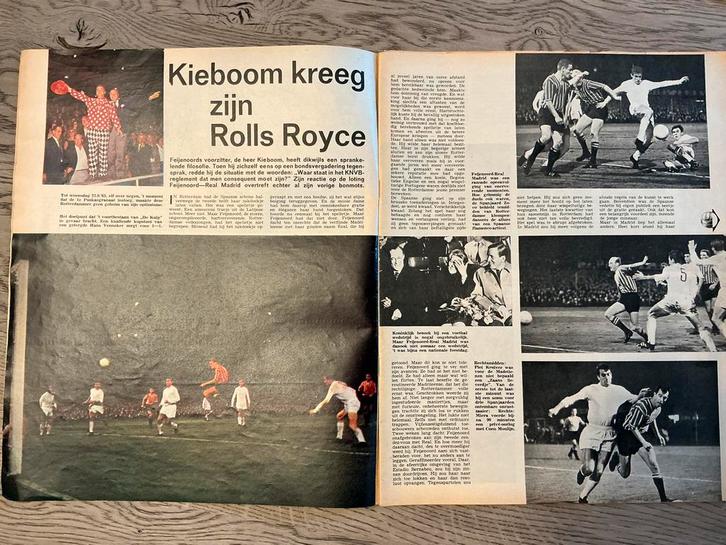 Feyenoord - Real Madrid 1965 reportage uit Revue, Verzamelen, Sportartikelen en Voetbal, Gebruikt, Overige typen, Feyenoord, Ophalen of Verzenden