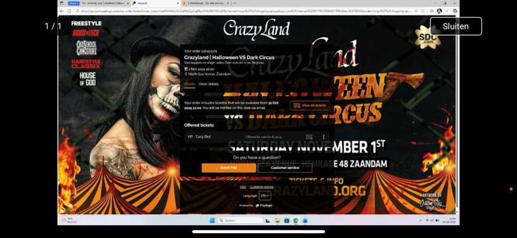 Crazyland festival Zaandam, Tickets en Kaartjes, Evenementen en Festivals, Twee personen