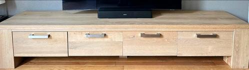 Blank eiken lage kast. L 233 cm, H 41,5 cm, D 45,5, Huis en Inrichting, Kasten | Televisiemeubels, Zo goed als nieuw, Eikenhout