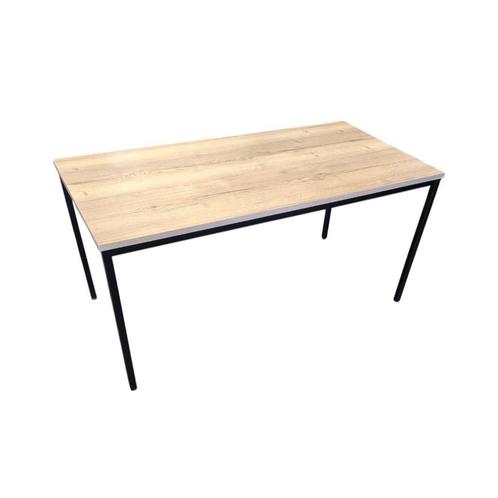 Tweedehands Kantinetafel Zwart Natuur Eiken B160xD80, Huis en Inrichting, Bureaus, Gebruikt, Bureau, Ophalen of Verzenden