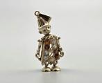 Vintage gouden clown hanger granaat en toermalijn. 2025/708., Overige voorstellingen, ., Ophalen of Verzenden, Zo goed als nieuw