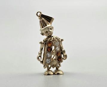 Vintage gouden clown hanger granaat en toermalijn. 2025/708. beschikbaar voor biedingen