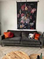 Mooie WOOOD 3-zits bank – warmgroen fluweel, Gebruikt, Driepersoons, 75 tot 100 cm, Ophalen of Verzenden