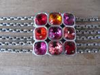 Dyrberg/Kern zilverkleurige armband met rode roze swarovski, Met kristal, Overige materialen, Verzenden, Zo goed als nieuw