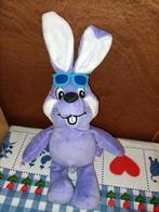 Milka paars konijn knuffel met zonnebril 31 cm, Ophalen of Verzenden, Zo goed als nieuw, Konijn