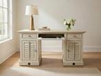 Riviera Maison houten bureau wit/creme landelijk boho, Huis en Inrichting, Ophalen, Gebruikt, Bureau