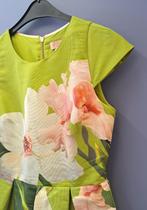 Ted Baker appeltjes groene cocktail jurk + bloemen S 45570, ., Ted Baker, Ophalen of Verzenden, Zo goed als nieuw