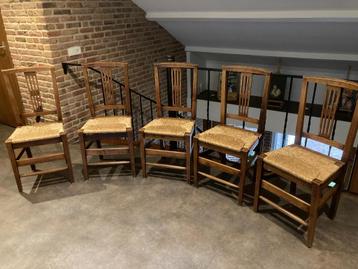 Set van 5 antieke (eetkamer)stoelen - Louis XVI - 18e eeuw beschikbaar voor biedingen