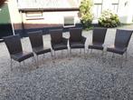 Eetkamerstoelen,  6 stuks leer, met verstelbare rugleuning, Ophalen, Gebruikt, Metaal, Vijf, Zes of meer stoelen