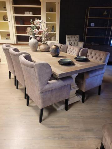 *VOORRAAD* 6 Landelijke Eetkamerstoelen Roman Adore Sand (2) beschikbaar voor biedingen