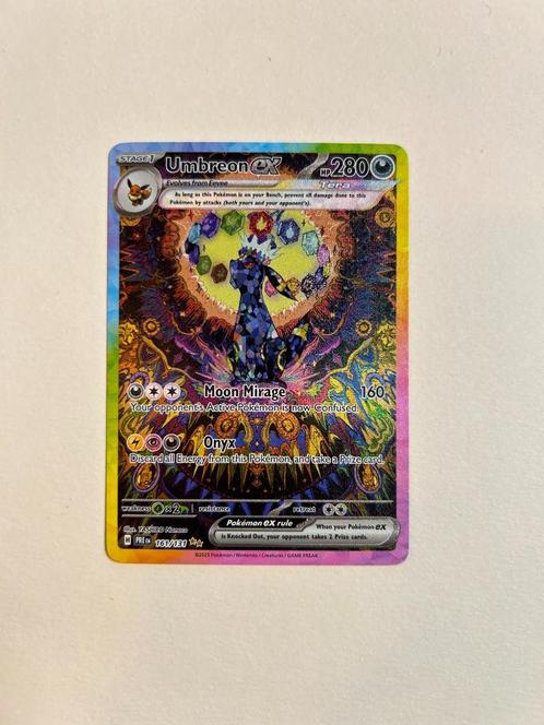 Umbreon EX 161/131 - Prismatic Evolutions, Hobby en Vrije tijd, Verzamelkaartspellen | Pokémon, Nieuw, Losse kaart, Verzenden