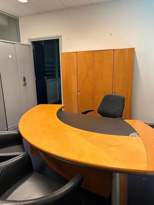 Antieke kantoorset bureau, stoelen, kast, tafel & ladekast, Antiek en Kunst, Antiek | Kantoor en Zakelijk, Ophalen