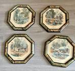 oude schilderijen prenten vier jaargetijden retro, Ophalen of Verzenden