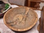 Landelijke oud houten olijfbak, Ophalen of Verzenden, Zo goed als nieuw, Rond, Hout