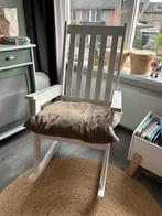 Leuke houten schommelstoel incl. kussen, Huis en Inrichting, Stoelen, Ophalen, Wit, Zo goed als nieuw, Eén